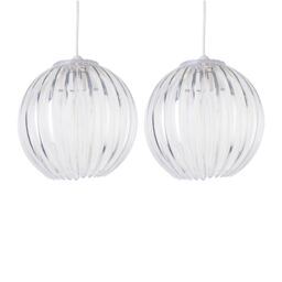 First Choice Lighting Set of 2 Craw - Clear Acrylic Pendant Shades - thumbnail 1