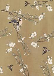 Superfresco Easy Birds & Blossom Ochre Print To Order 3m x 2.8m Mural in Yellow - thumbnail 2