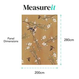 Superfresco Easy Birds & Blossom Ochre Print To Order 3m x 2.8m Mural in Yellow - thumbnail 4