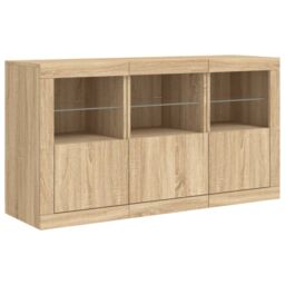 Berkfield Home Sideboard with LED Lights Sonoma Oak 123x37x67 cm in Brown - Size: 123 x 37 x 67 cm - thumbnail 5