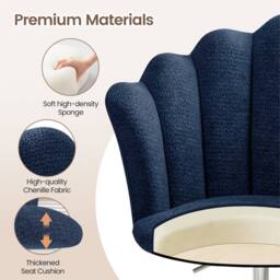 Havendro Office Chair, Height Swivel Chair, Chenille Vanity Chair Blue - thumbnail 5