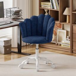 Havendro Office Chair, Height Swivel Chair, Chenille Vanity Chair Blue