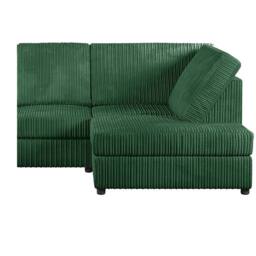 Furniture 786 Hannah Jumbo Cord Full Back 4 Seater Right Hand Facing Corner Sofa in Green - thumbnail 3