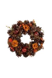KDMD Autumn Wreath with FlowersApples & Cones 30cm - thumbnail 3