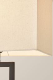 ValueLights Gloria Double Stem Metal Table Lamp with Rectangular Lamp Shade in Black - thumbnail 4