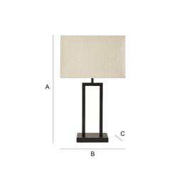 ValueLights Gloria Double Stem Metal Table Lamp with Rectangular Lamp Shade in Black - thumbnail 7