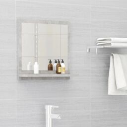 Berkfield Home Bathroom Mirror Concrete Grey 40x10.5x37 cm Engineered Wood - thumbnail 1