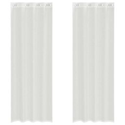 Berkfield Home Voile Curtains with Grommets 2 pcs White - thumbnail 2
