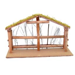 Shatchi LARGE Handmade Nativity Scene Birth Jesus Christ Wooden Stable Figurine House Sculpture Christmas Decoration Xmas Décor, W in Brown - thumbnail 2