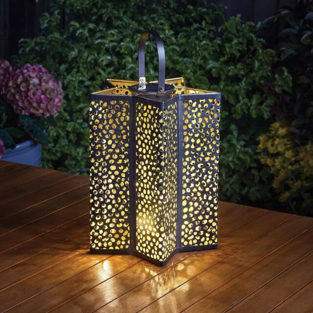 Marco Paul 24cm Silver Metal Star Shaped Solar Garden Lantern - image 1