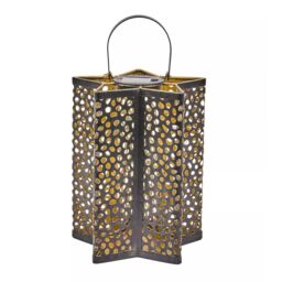 Marco Paul 24cm Silver Metal Star Shaped Solar Garden Lantern - thumbnail 3