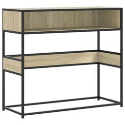 Berkfield Home Console Table Sonoma Oak 90x35x80 cm Engineered Wood in Brown - Size: 90 x 35 x 80 cm - thumbnail 2