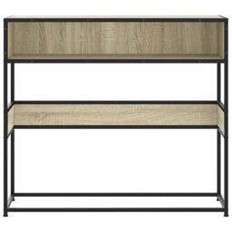 Berkfield Home Console Table Sonoma Oak 90x35x80 cm Engineered Wood in Brown - Size: 90 x 35 x 80 cm - thumbnail 4