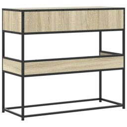 Berkfield Home Console Table Sonoma Oak 90x35x80 cm Engineered Wood in Brown - Size: 90 x 35 x 80 cm - thumbnail 6