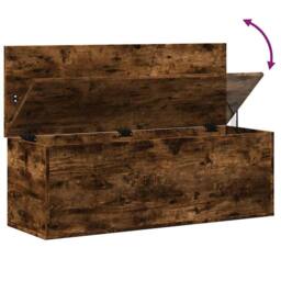 Berkfield Home Storage Box Smoked Oak 102x35x35 cm Engineered Wood in Brown - Size: 102 x 35 x 35 cm - thumbnail 8