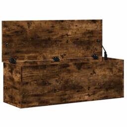 Berkfield Home Storage Box Smoked Oak 102x35x35 cm Engineered Wood in Brown - Size: 102 x 35 x 35 cm - thumbnail 7