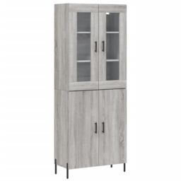 Berkfield Home Highboard Grey Sonoma 69.5x34x180 cm Engineered Wood - thumbnail 2
