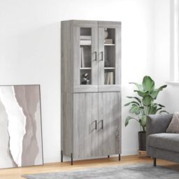 Berkfield Home Highboard Grey Sonoma 69.5x34x180 cm Engineered Wood