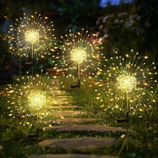 Garwarm Solar Firework Lights, Starburst Light Waterproof for Yard Lawn Party in Warm White - image 1