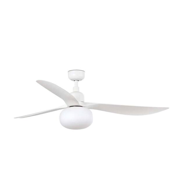 Netlighting Outwood Large 3 Blade Ceiling Fan Matt White with Light 1x E27 IP44 - image 1