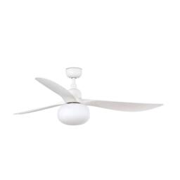 Netlighting Outwood Large 3 Blade Ceiling Fan Matt White with Light 1x E27 IP44 - thumbnail 1