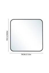 ExtraStar Modern Square Wall Mirror with Aluminum Alloy Frame in Black - Size: Large - thumbnail 5