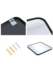 ExtraStar Modern Square Wall Mirror with Aluminum Alloy Frame in Black - Size: Large - thumbnail 4