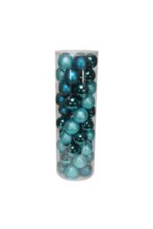 KDMD 48 Turquoise Baubles in MattShiny & Glitter Finish 10cm - thumbnail 1