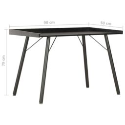 Berkfield Home Desk Black 90x50x79 cm - Size: 90 x 50 x 79 cm - thumbnail 6