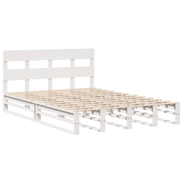 Berkfield Home Beautiful Bed Frame without Mattress White 150x200 cm King Size S - image 1