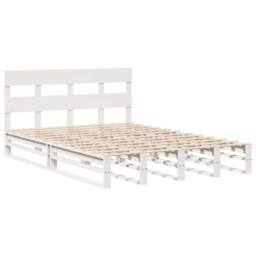 Berkfield Home Beautiful Bed Frame without Mattress White 150x200 cm King Size S - thumbnail 1