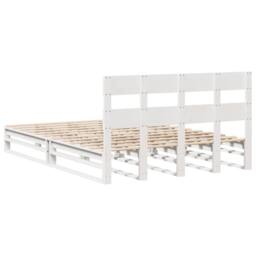 Berkfield Home Beautiful Bed Frame without Mattress White 150x200 cm King Size S - thumbnail 8