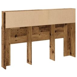 Berkfield Home Headboard Cabinet Old Wood 160x19x103.5 cm Engineered Wood in Brown - thumbnail 6