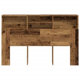 Berkfield Home Headboard Cabinet Old Wood 160x19x103.5 cm Engineered Wood in Brown - thumbnail 4