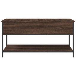 Berkfield Home Coffee Table Brown Oak 100x50x50 cm Engineered Wood & Metal - Size: 100 x 50 x 50 cm - thumbnail 5