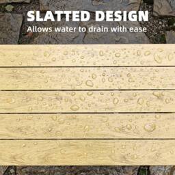 OUTSUNNY Outdoor Coffee Table, Garden Table with Slatted WPC Top, Brown - thumbnail 5