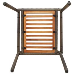 Berkfield Home Outdoor Chairs 4 pcs Grey, Brown PE rattan, Solid acacia wood in Grey - thumbnail 9