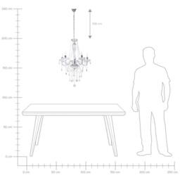 Wyld and Coco 5-Light Crystal Chandelier Silver High-Gloss 185 cm in Clear - thumbnail 8