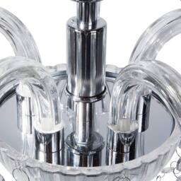Wyld and Coco 5-Light Crystal Chandelier Silver High-Gloss 185 cm in Clear - thumbnail 5