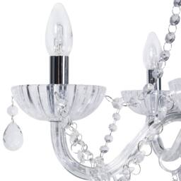 Wyld and Coco 5-Light Crystal Chandelier Silver High-Gloss 185 cm in Clear - thumbnail 4