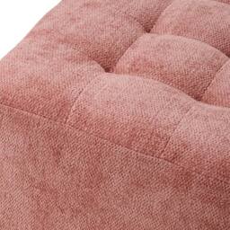 Havendro Pink Chenille Square Ottoman Footstool Wood Legs - thumbnail 4