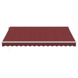 Berkfield Home Manual Retractable Awning Burgundy 400x350 cm in Red - thumbnail 3