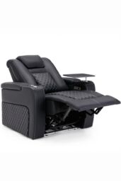 More4Homes Broadway Cinema Electric Recliner Chair USB Charging LED Base w Tray in Black - thumbnail 2