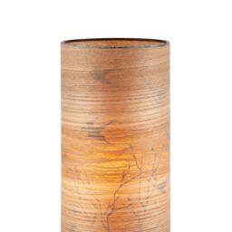 Happy Homewares Bamboo Wood Effect Table Lamp with Black Birds & Trees Inner Lining in Brown - thumbnail 2