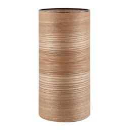 Happy Homewares Bamboo Wood Effect Table Lamp with Black Birds & Trees Inner Lining in Brown - thumbnail 3