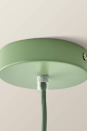 ValueLights Taffy Stripe Green Glass Pendant Ceiling Light & Bulb in Pale Green - thumbnail 4