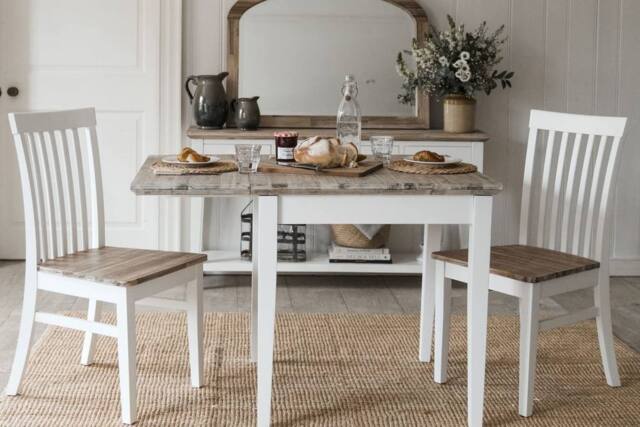 Statement Furniture Florence Square Extendable Kitchen Dining Table in White - image 1