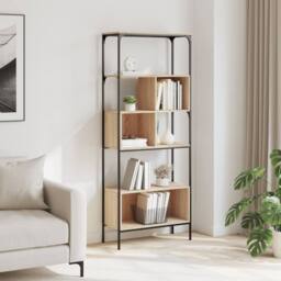 Berkfield Home Decorative Bookcase 5-Tier Sonoma Oak 76x33x188.5 cm Engineered Wood in Brown - thumbnail 1