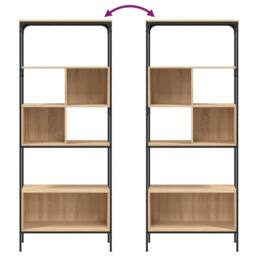 Berkfield Home Decorative Bookcase 5-Tier Sonoma Oak 76x33x188.5 cm Engineered Wood in Brown - thumbnail 8
