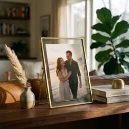 "Nicola Spring Standing Metal Photo Frame - 6"" x 8"" - Picture Display Poster Frame in Gold" - thumbnail 7